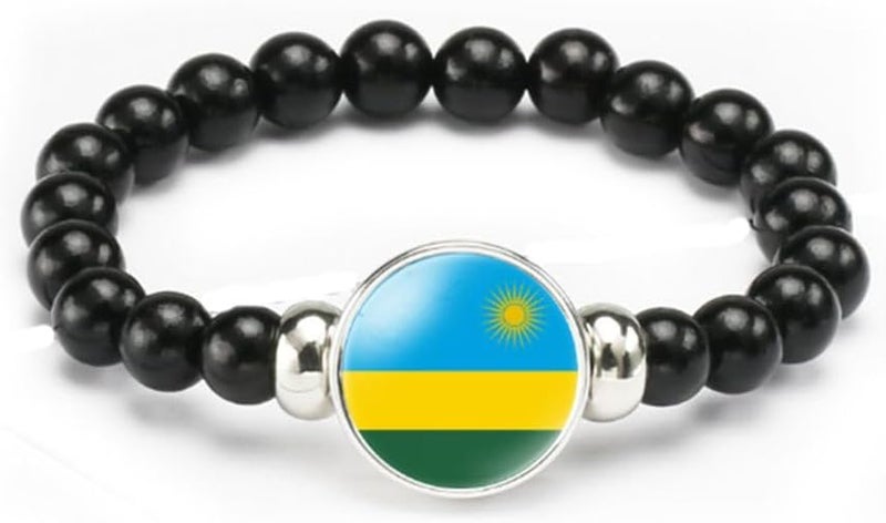 vmcoatdu National Flag Bracelet Elastic Rope Beaded Bracelet Support Your Country Travel Souvenir Gifts for Men Women - Image 1